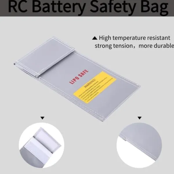 Outlet Yunique - Sikkerhedsetui til RC-batterier | Lipo Anti-eksplosion beskyttende etui | Brandsikker opladningsetui, størrelse 100x200mm Brandtæppe