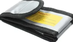 Brandalarm^Yunique - Sikkerhedsetui til lipobatterier, 1 pc, flammehæmmende og anti-eksplosionsmateriale, dimensioner 64X50x95 mm - Beskyttelsesetui til RC