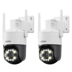 Outlet ZOSI CCTV Sikkerhedskamera, 8MP Ultra HD, AI Menneskeopdagelse,8MP UDEN TF-kort x 2 Sikkerhedsmonitorer & Videokameraer