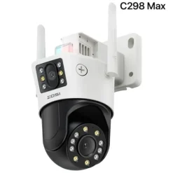 Sikkerhedsmonitorer & Videokameraer^ZOSI WiFi PTZ Sikkerhedskamera, 8MP Opløsning, Dual-Lens Teknologi,C298 Maks