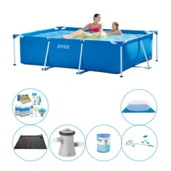 Outlet Intex ramme pool rektangulær 220x150x60 cm - 7 stk - Pool sæt Pooler