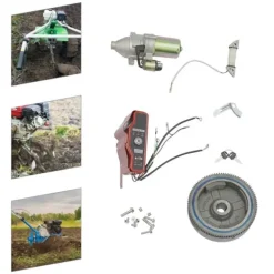 Hot Startmotor med solenoid - Elstart-kit - Til 11/13 hk småmotorer (til og med 2011) - Svinghjul Ø20 cm - Længde 19 cm - Aluminium/jern - Rød Havemaskiner
